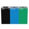 Alpine Industries 87 Gal. 3-Stream Steel Blue Recycling, Green Compost, and Black Commercial Trash Can Station ALP4450-BLK-KIT27 - alternate 1